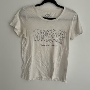 J Crew Elephant Graffic Tee Size Small